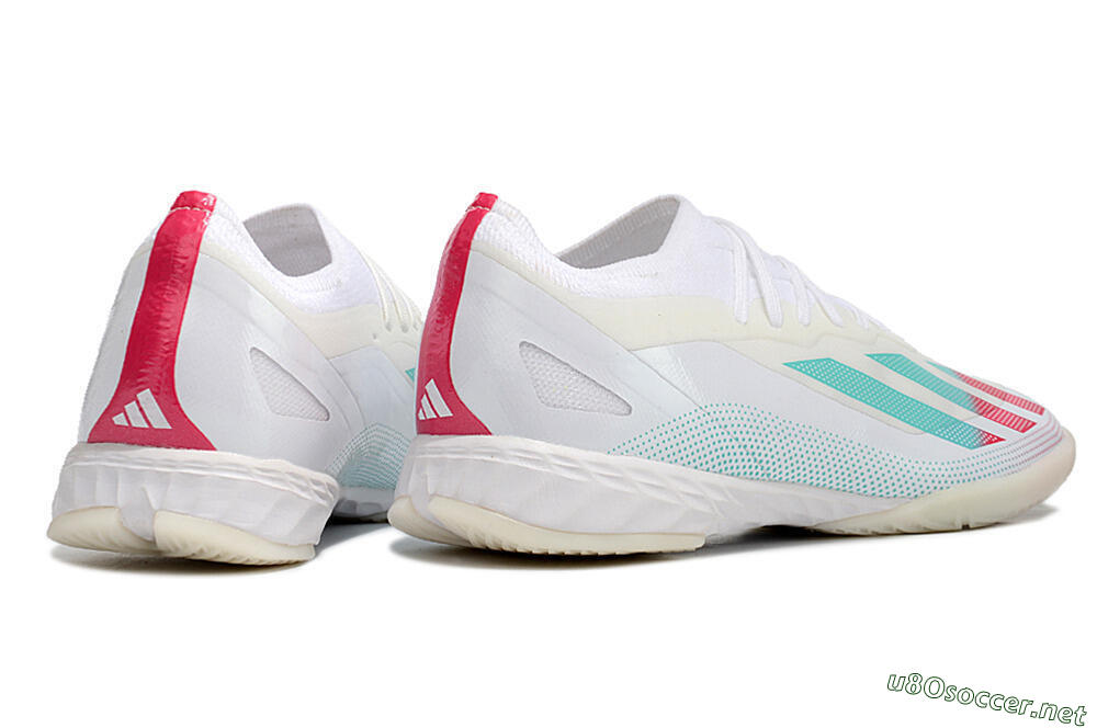 Men's Adidas X Crazyfast.1 IC Football Shoes - White/Red/Jade 6