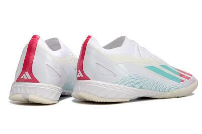 Men's Adidas X Crazyfast.1 IC Football Shoes - White/Red/Jade