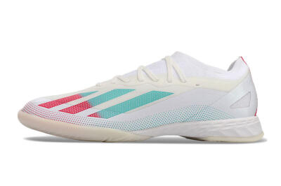 Men's Adidas X Crazyfast.1 IC Football Shoes - White/Red/Jade