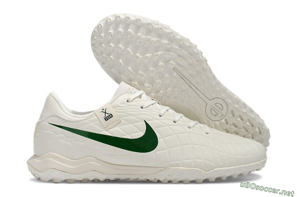 Men's Nike Tiempo Legend 10 Academy TF Football Shoes - White/Green 2