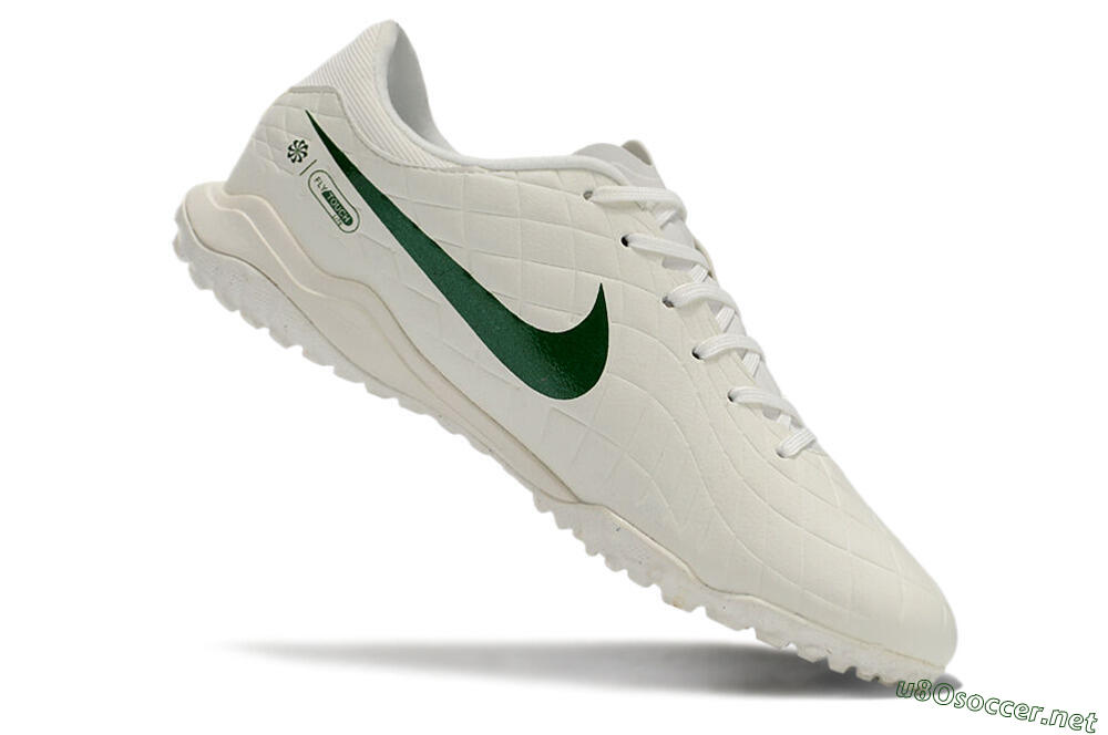 Men's Nike Tiempo Legend 10 Academy TF Football Shoes - White/Green 4