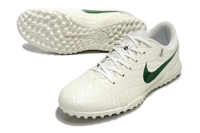 Men's Nike Tiempo Legend 10 Academy TF Football Shoes - White/Green