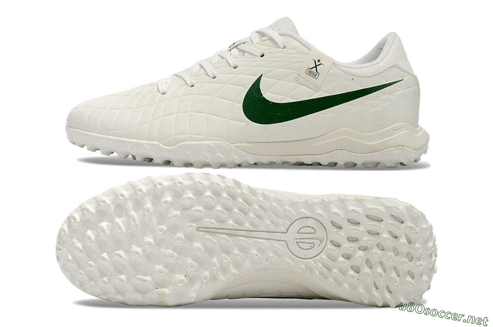Men's Nike Tiempo Legend 10 Academy TF Football Shoes - White/Green 1