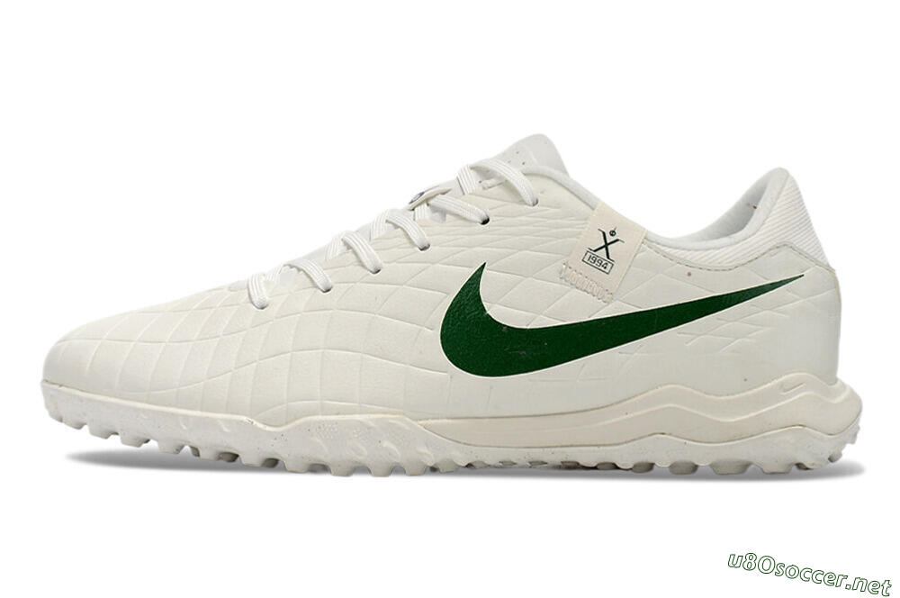 Men's Nike Tiempo Legend 10 Academy TF Football Shoes - White/Green 0