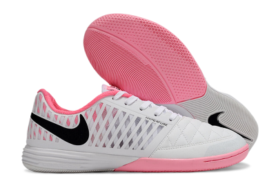 Men's Nike Lunar Gato 2 IC Football Shoes - White/Pink/Black