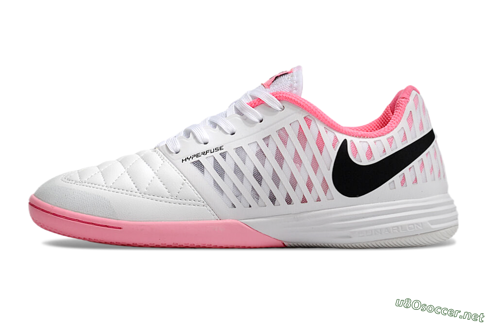 Men's Nike Lunar Gato 2 IC Football Shoes - White/Pink/Black 0
