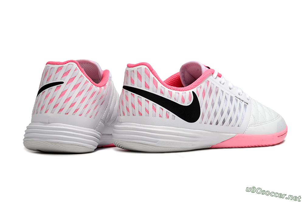 Men's Nike Lunar Gato 2 IC Football Shoes - White/Pink/Black 6