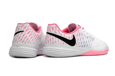 Men's Nike Lunar Gato 2 IC Football Shoes - White/Pink/Black
