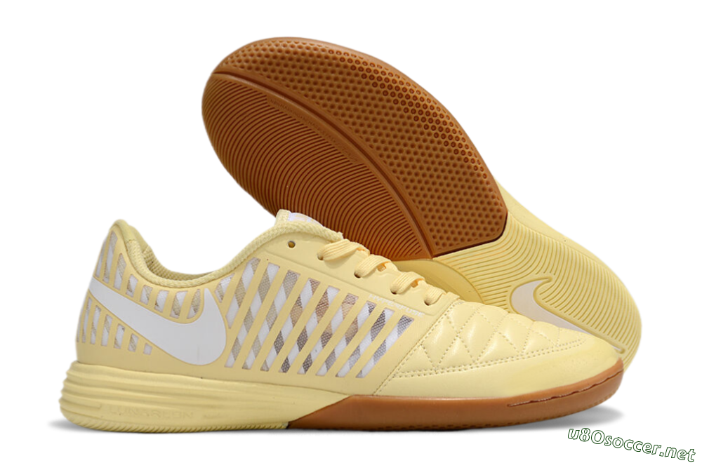 Men's Nike Lunar Gato 2 IC Football Shoes - Yellow/White/Brown 2