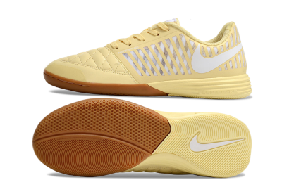 Men's Nike Lunar Gato 2 IC Football Shoes - Yellow/White/Brown
