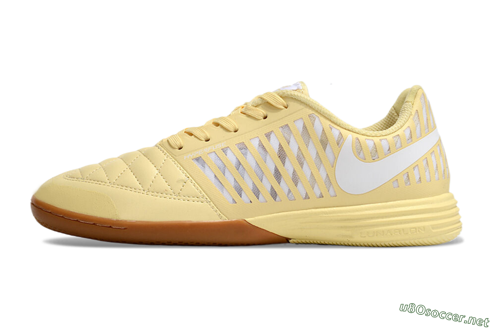 Men's Nike Lunar Gato 2 IC Football Shoes - Yellow/White/Brown 0