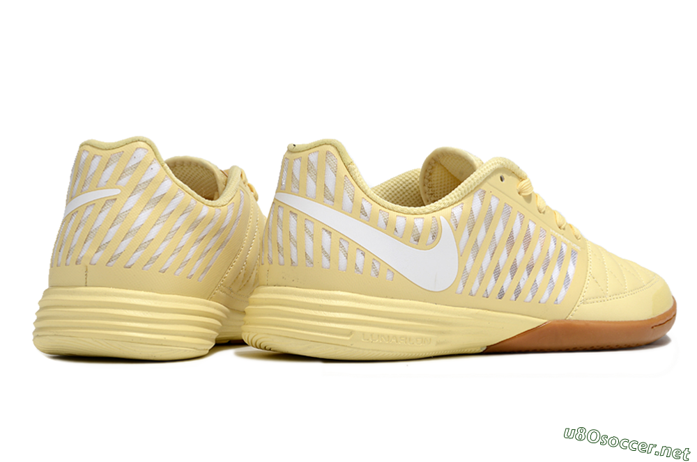 Men's Nike Lunar Gato 2 IC Football Shoes - Yellow/White/Brown 6