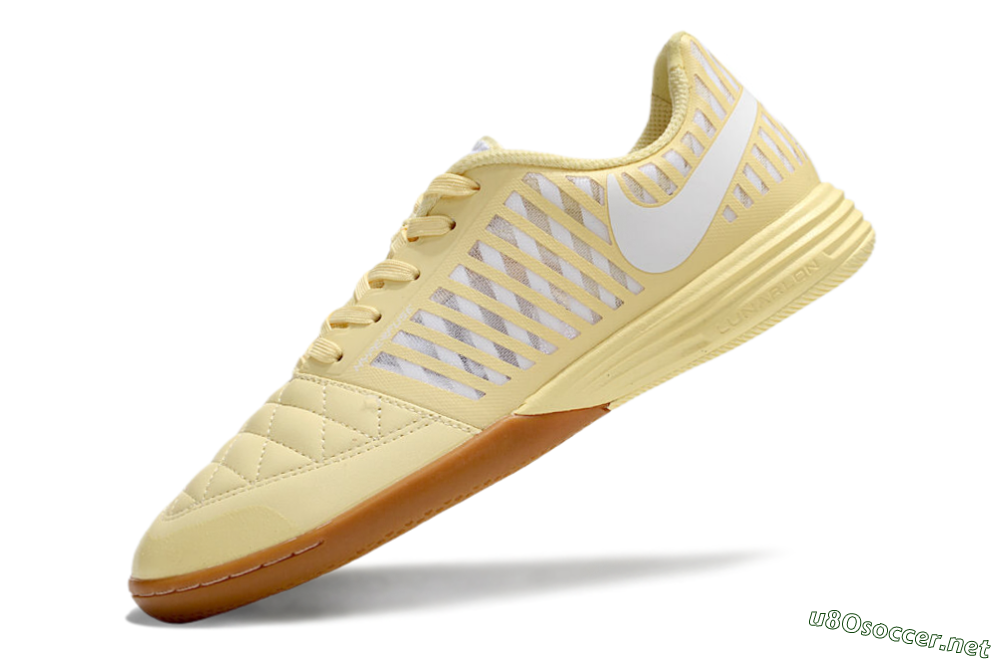 Men's Nike Lunar Gato 2 IC Football Shoes - Yellow/White/Brown 5