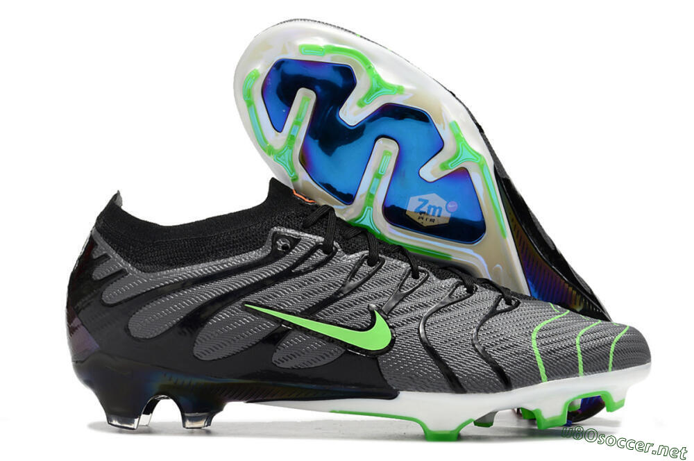 Men's Nike Air Zoom Mercurial Vapor 15 Elite FG Football Boots - Silver/Black/Green 2