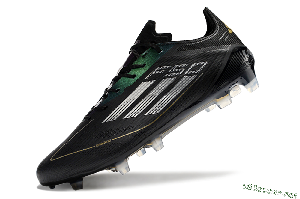 Men's Adidas F50 Adizero FG Football Boots - Black/Gold/Silver 4