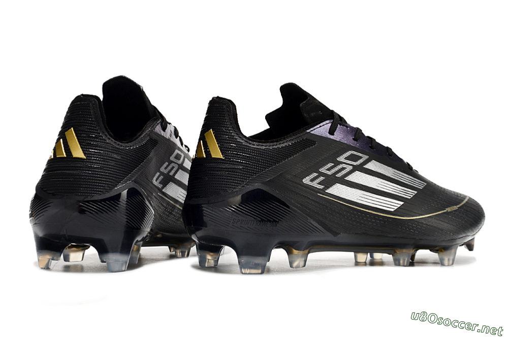 Men's Adidas F50 Adizero FG Football Boots - Black/Gold/Silver 5
