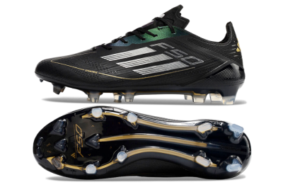 Men's Adidas F50 Adizero FG Football Boots - Black/Gold/Silver