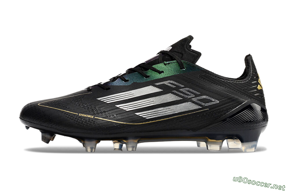 Men's Adidas F50 Adizero FG Football Boots - Black/Gold/Silver 2