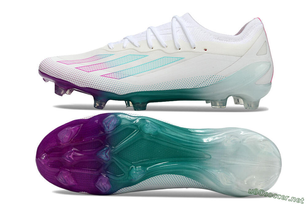 Men's Adidas X23 crazyfast.1 Messi FG Football Boots - White/Pink/Green 1