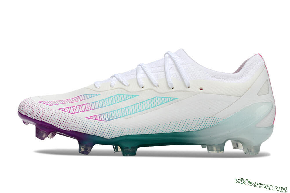 Men's Adidas X23 crazyfast.1 Messi FG Football Boots - White/Pink/Green 0