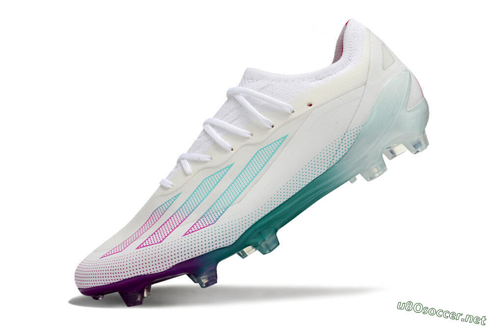 Men's Adidas X23 crazyfast.1 Messi FG Football Boots - White/Pink/Green 5
