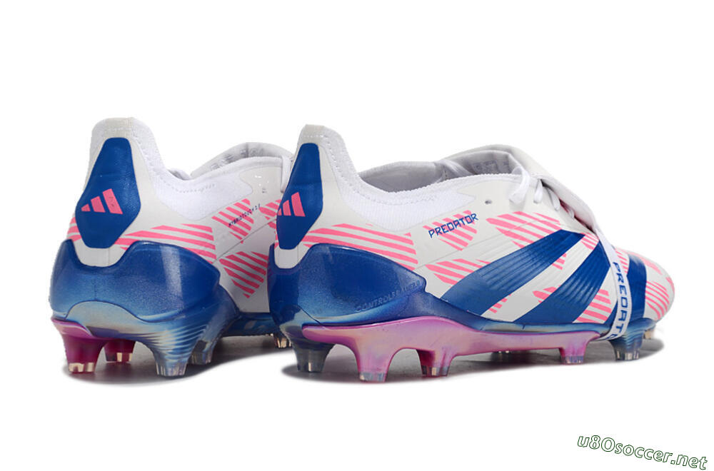 Men's Adidas Predator Elite Foldover Tongue FG Football Boots - White/Pink/Blue 6