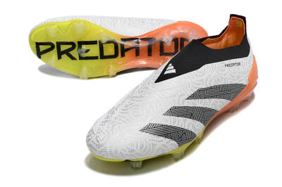 Men's Adidas Predator Accuracy+ FG Football Boots - White/Black/Orange