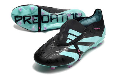 Men's Adidas Predator Elite Foldover Tongue FG Football Boots - Black/Jade/Purple