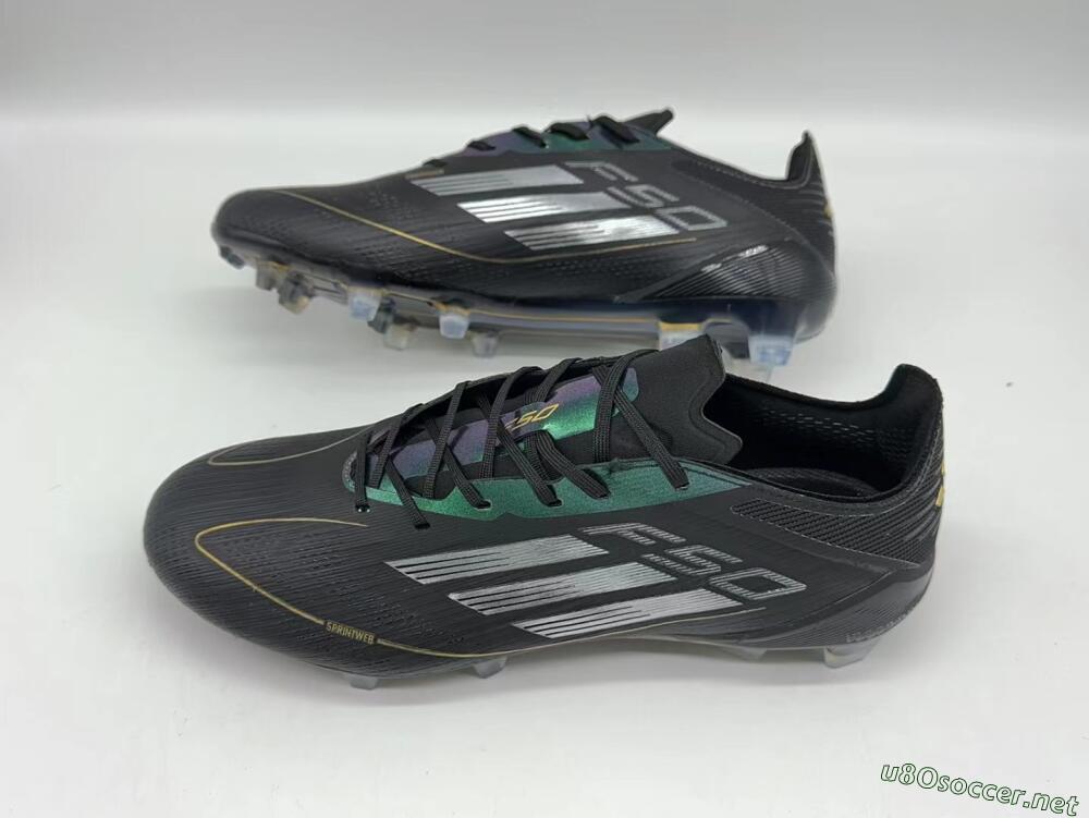 Men's Adidas F50 Adizero FG Football Boots - Black/Gold/Silver