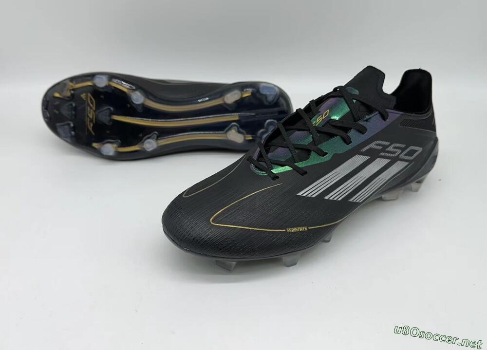 Men's Adidas F50 Adizero FG Football Boots - Black/Gold/Silver