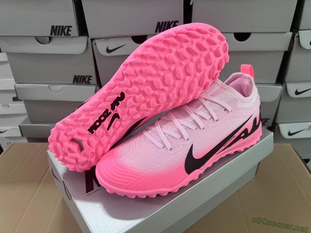 Men's Nike Air Zoom Mercurial Vapor 15 Pro TF Football Shoes - Pink/Black