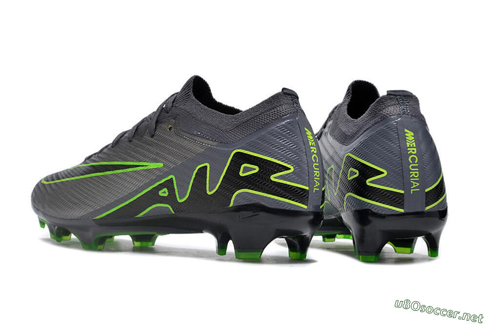 Unisex Nike Air Zoom Mercurial Vapor 15 Elite FG Football Boots - Silver/Grey/Green 5