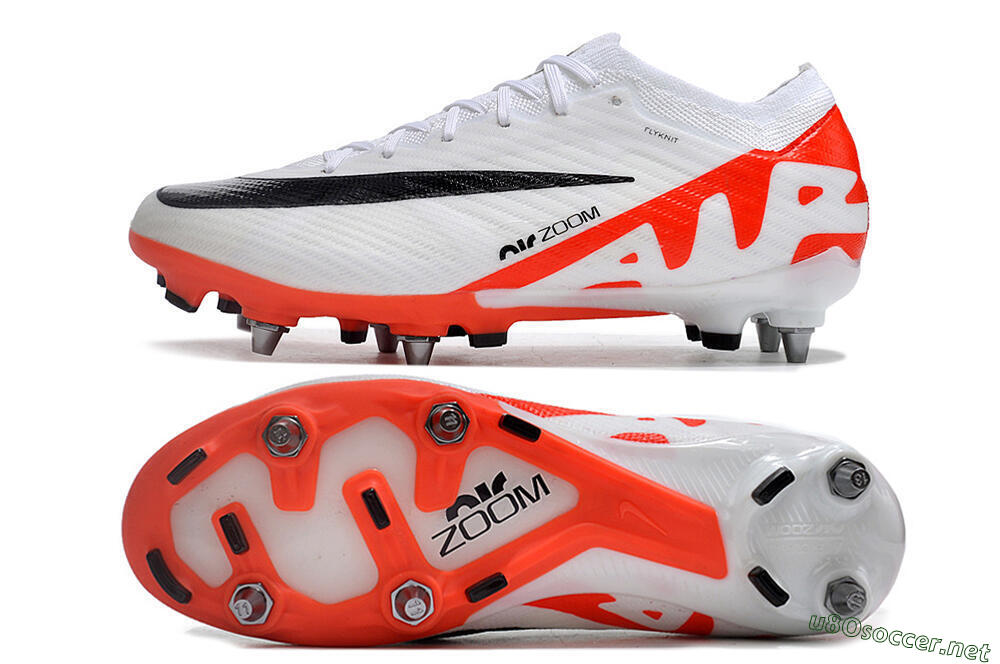 Men's Nike Air Zoom Mercurial Vapor 15 Elite SG Football Boots - White/Black/Red 1