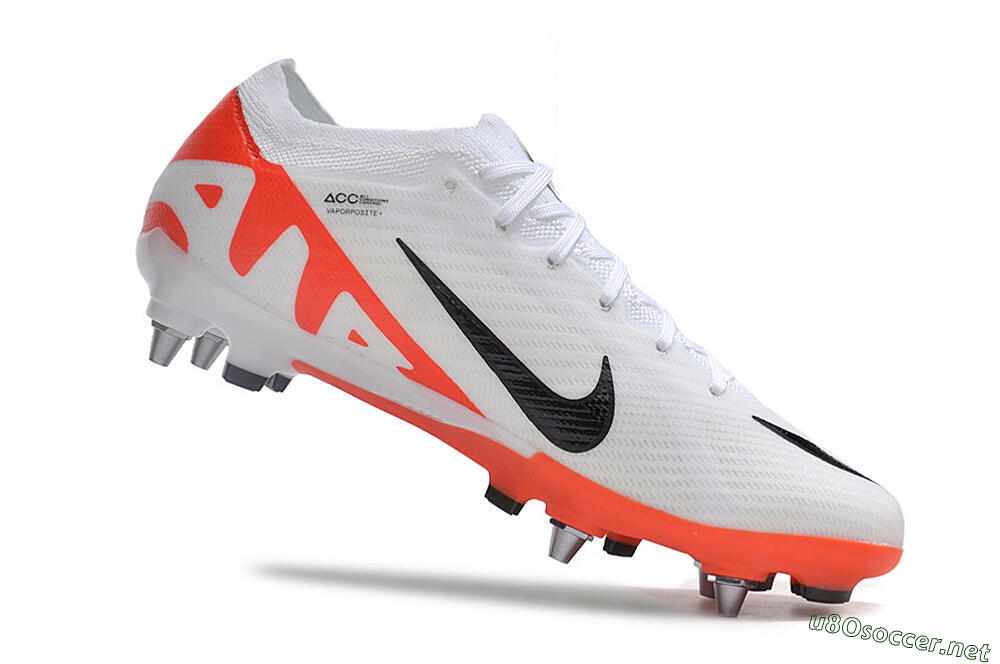 Men's Nike Air Zoom Mercurial Vapor 15 Elite SG Football Boots - White/Black/Red 4