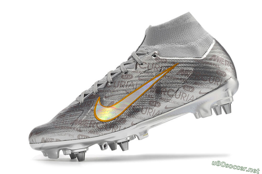 Men's Nike Air Zoom Mercurial Superfly 9 Elite SG Football Boots - Silver/Gold 4