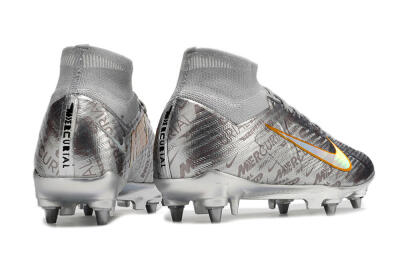 Men's Nike Air Zoom Mercurial Superfly 9 Elite SG Football Boots - Silver/Gold