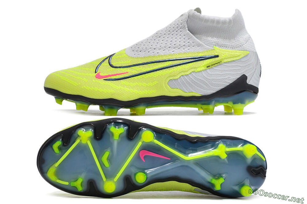Men's Nike Phantom GX Elite FG Football Boots - Grey/Green/Pink 1