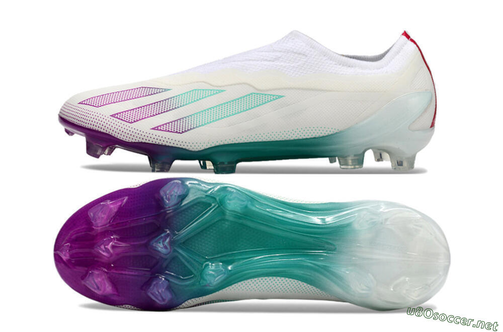 Men's Adidas X 24 Crazyfast+ FG Football Boots - White/Pink/Green 1