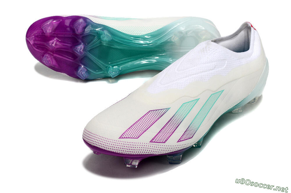 Men's Adidas X 24 Crazyfast+ FG Football Boots - White/Pink/Green 3