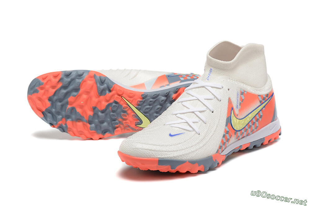 Men's Nike Phantom Luna 2 Elite TF Football Shoes - White/Pink/Yellow 3