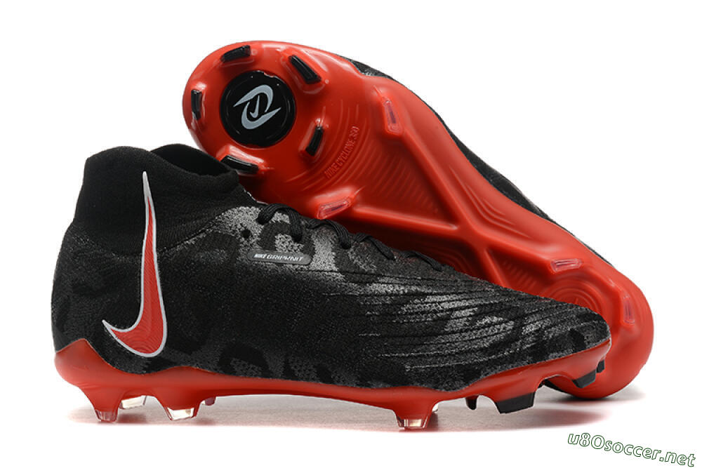Men's Nike Phantom Luna Elite UN FG Football Boots - Black/White/Red 2