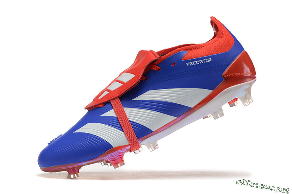 Men's Adidas Predator Elite Foldover Tongue FG Football Boots - Blue/White/Red 9