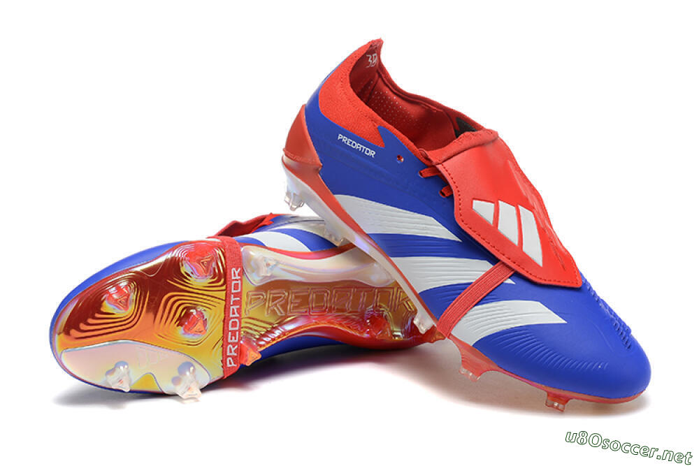 Men's Adidas Predator Elite Foldover Tongue FG Football Boots - Blue/White/Red 4