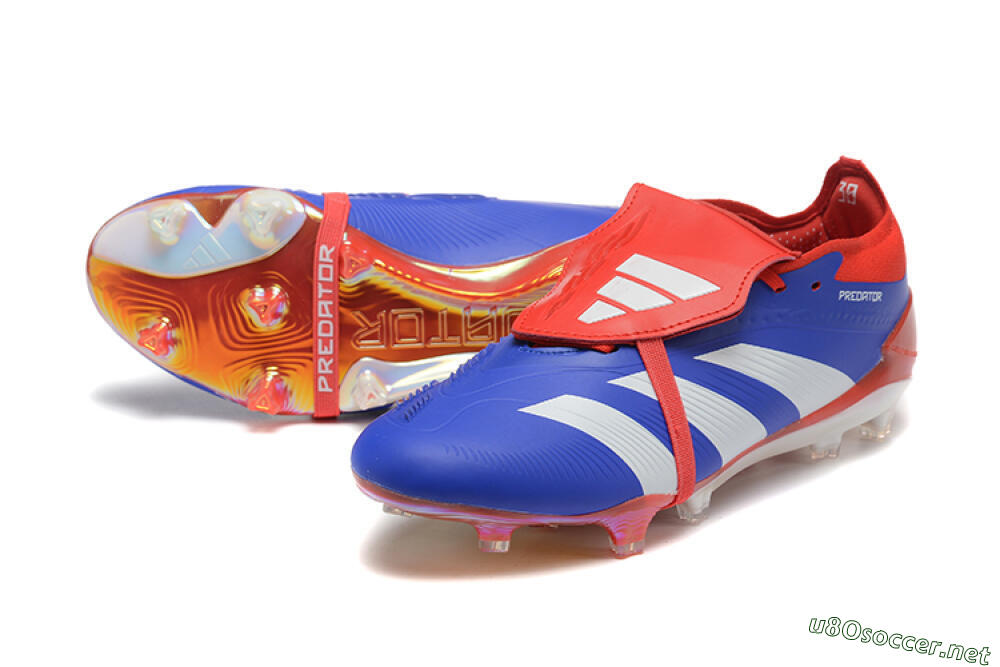 Men's Adidas Predator Elite Foldover Tongue FG Football Boots - Blue/White/Red 3