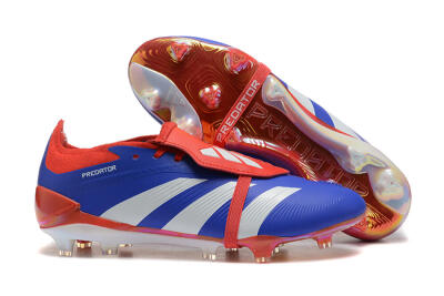 Men's Adidas Predator Elite Foldover Tongue FG Football Boots - Blue/White/Red