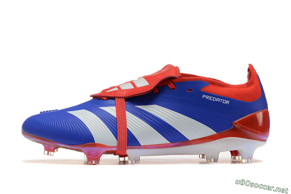 Men's Adidas Predator Elite Foldover Tongue FG Football Boots - Blue/White/Red 0