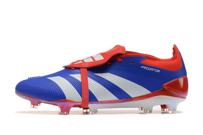 Men's Adidas Predator Elite Foldover Tongue FG Football Boots - Blue/White/Red