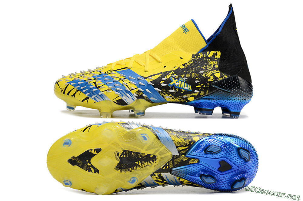 Unisex Adidas Predator Freak.1 Marvel FG Football Boots - Yellow/Blue/Black 1