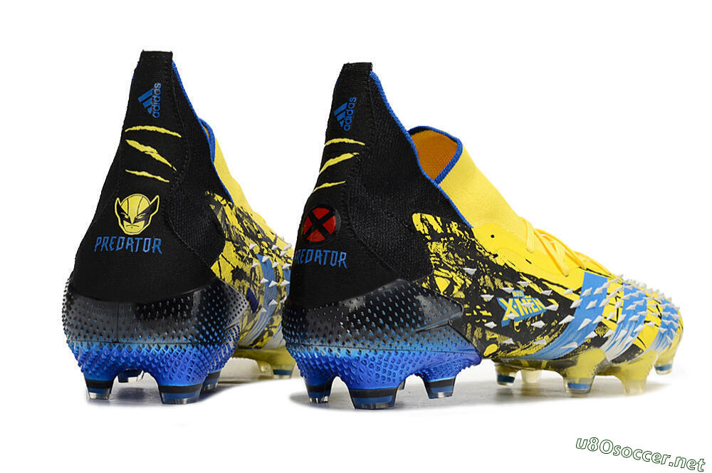 Unisex Adidas Predator Freak.1 Marvel FG Football Boots - Yellow/Blue/Black 5