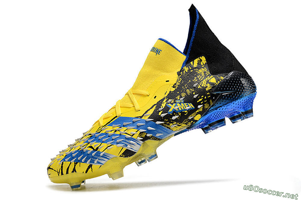 Unisex Adidas Predator Freak.1 Marvel FG Football Boots - Yellow/Blue/Black 6
